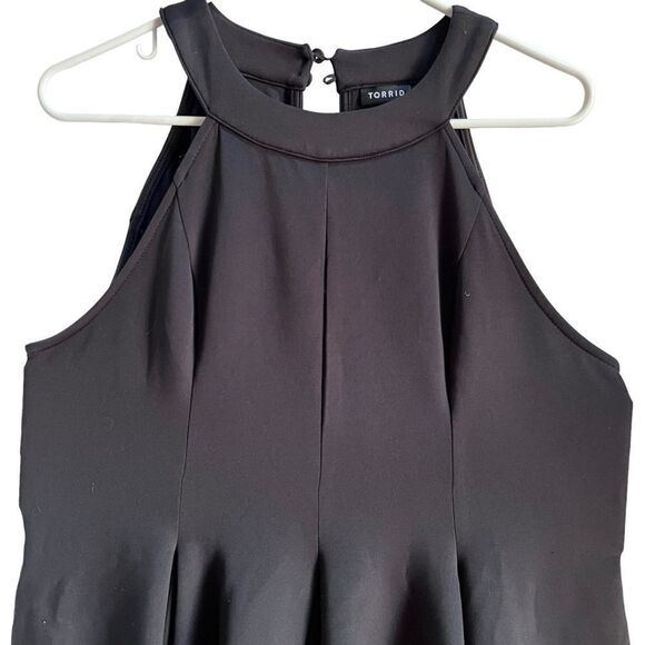 Torrid black Mini Scuba Fluted sleeveless Dress 0 - Picture 3 of 11